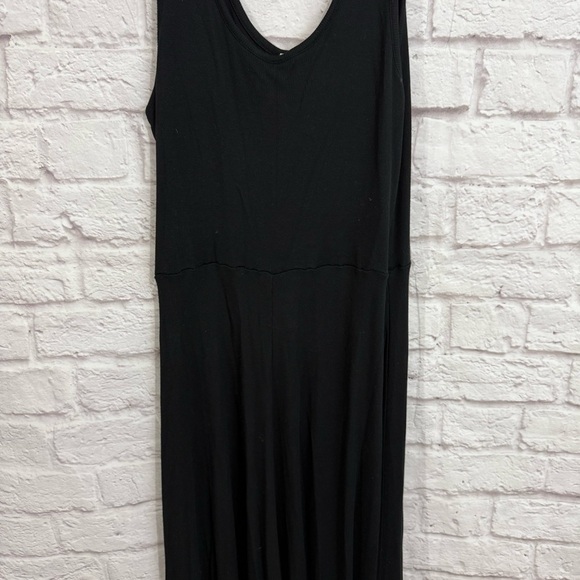 Marine Layer Lexi Rib Fit and Flare Midi Dress women’s large black sleeveless - Picture 5 of 11